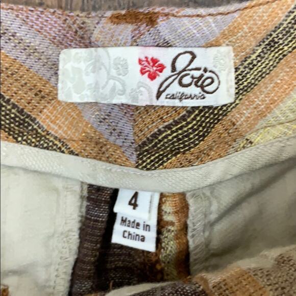 Joie Plaid Walk The Line Bermuda Linen Shorts - Picture 2 of 6